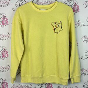 Old Navy sweater pikachu I choose you long sleeve graphic Soft Yellow Fleece